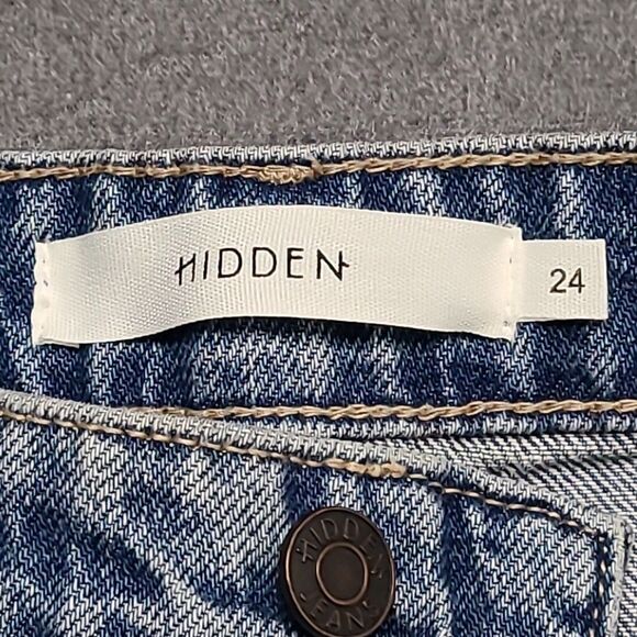 Hidden Womens Jeans 24 Bailey Boyfriend Blue Crop Distressed Ripped Grunge Denim - Picture 5 of 9